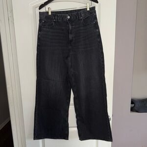 American Eagle Black Wide Leg High-Waisted Jeans